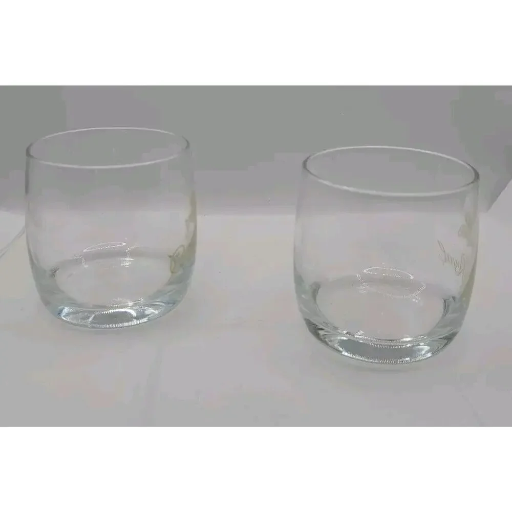 CROWN ROYAL Whiskey SET‎ OF 2 Rare Vintage Highball Glasses Golden Crown Pillow